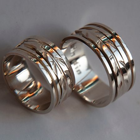 Wedding rings First Light of Dawn designed and handcrafted by Zhaawano Giizhik