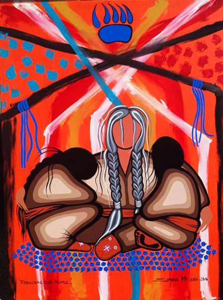 Rebuilding our People acrylic on canvas by Simone McLeod