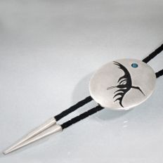 Anishinaabe Crane bolo tie