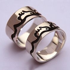 Where Earth And Sky Meet Sterling Silver Anishinaabe wedding rings