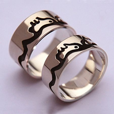Silver wedding rings Nakweshkodaadiwag Aki Miinawaa Giizhig