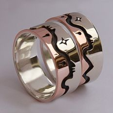 Native American wedding bands Serene Like the Earth, Dynamic like the Sky Is Our Love