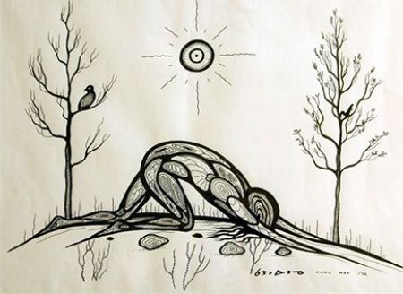 Carl Ray Despair Ink on white art paper 1972