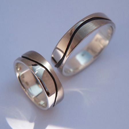 Wedding rings Water is Life designed by Zhaawano Giizhik