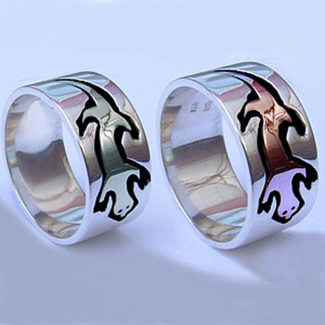 Nigig Niimiwin Otter Dance Native American Ojibwe-style wedding rings 