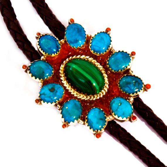 Nigaabii-anang close up of bolo tie slide by Zhaawano Giizhik