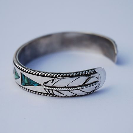 Sterling silver bracelet Wiinabozho's Bow designed by Zhaawano giizhik