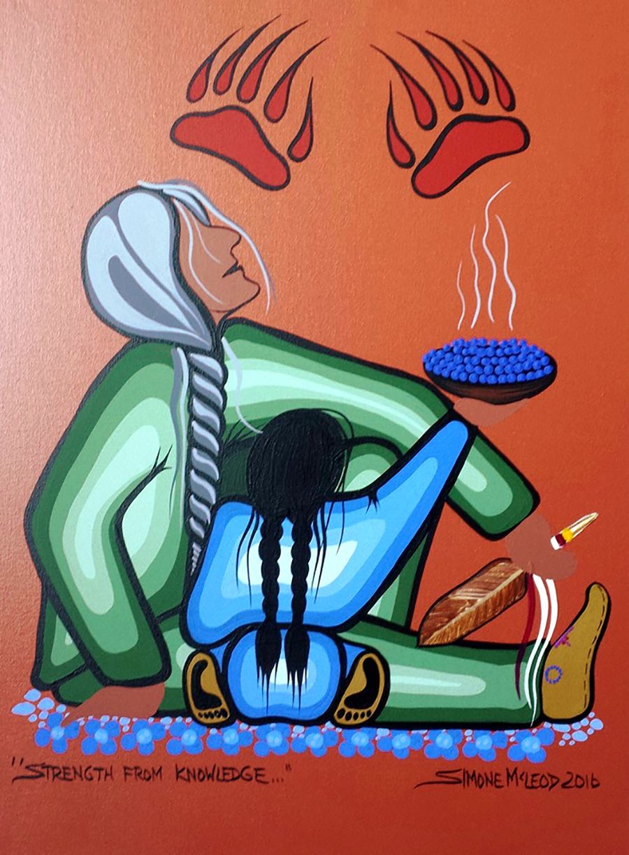 Strength from Knowledge acrylic by Simone McLeod