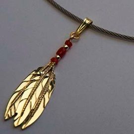 Eagle feather pendant Three Fires, One Spirit, One Mind