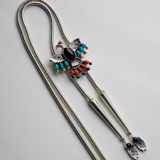 Native American style Thunderbird bolo tie