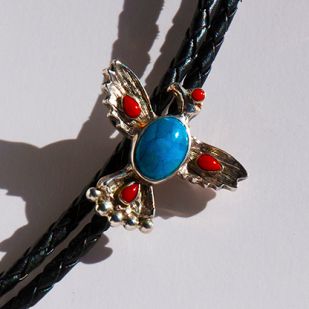 Giizisogekek bolo tie handcraftted by Zhaawano Giizhik