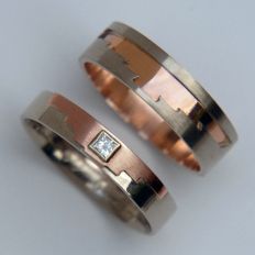 Native American bicolor designer wedding rings Wings Of Thunder