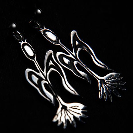 Ojibwe style silver earrings Mandaaminag Niimi'idiwin 