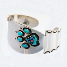 Native American style Wolf footprint cuff bracelet