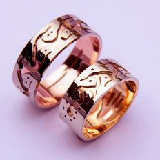 We Are Here! Ojibwe Midewiwin Life Road wedding rings