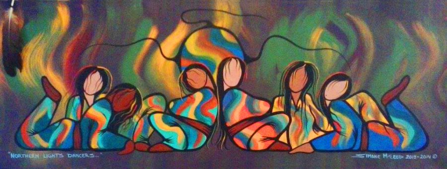 Northern Light Dancers canvas by Simone McLeod