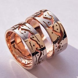 Journey Of The Sturgeon Mide Life Road wedding rings