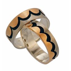 Ojibwe graphic overlay wedding bands Tidal Waves