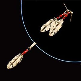 Native American style set of eagle feather necklace and earrings Sky Spirits