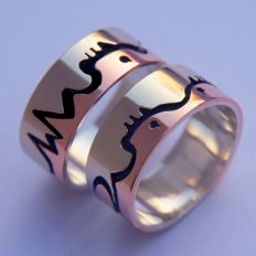 Anishinaabe wedding bands Heartbeat of Mother Earth