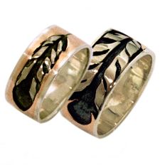 Ojibwe Anishinaabe wedding bands Carved by Wood Spirits