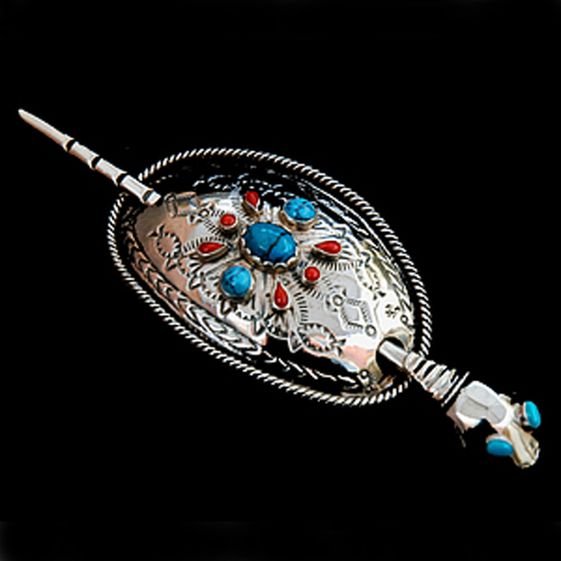 Turtle, Healing Totem Native american silver hairslide