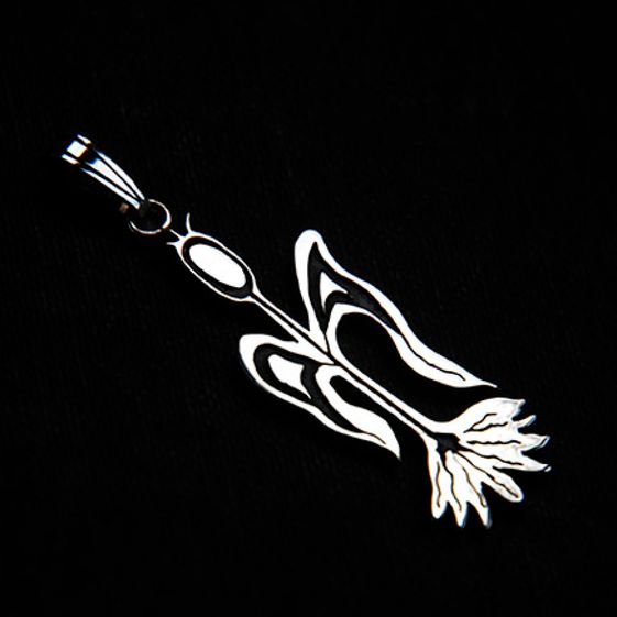 Native American style sterling silver corn plant pendant 