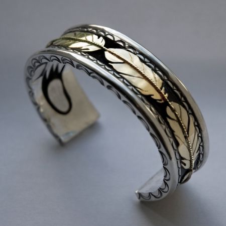 Ninjichaag Biinjima Native American-inspired clamp-on bracelet