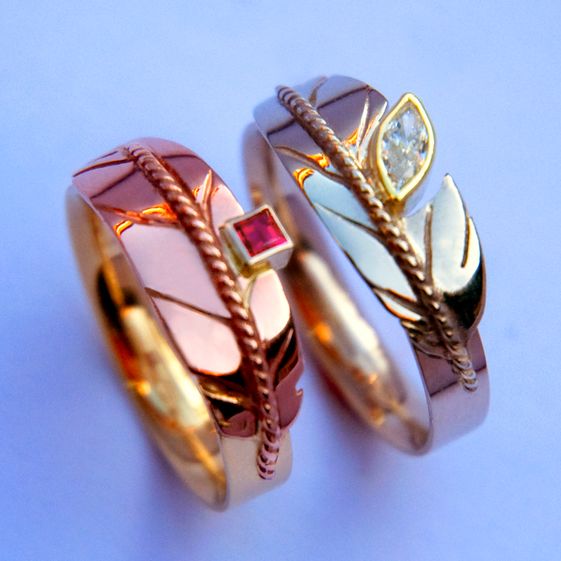 Minwewizide' A Faithful Heart Ojibwe Native American eagle feather wedding rings