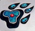 Wolf paw design by Native Woodland Art jeweler Zhaawano