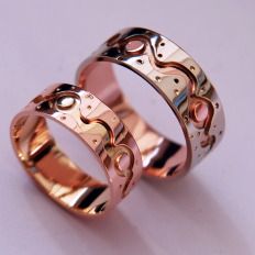 Life Is A Dance Anishinaabe overlay wedding rings