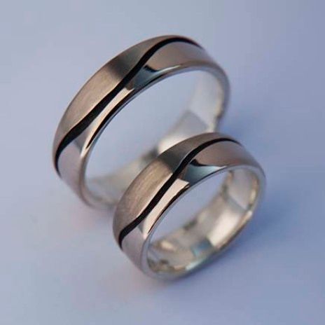 White gold Anishinaabe Midewiwin designer wedding rings Nibi Bimaadiziwin