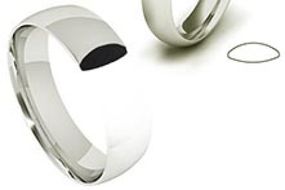 Ringscheen-profiel van de platina trouwring Il Circolo dell'Amore