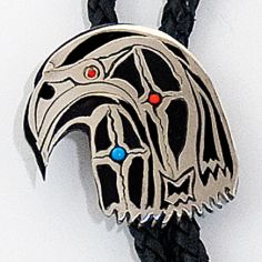 Close-up of the hawk head bolo slide