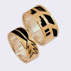 Hopi wedding rings of the line Courage