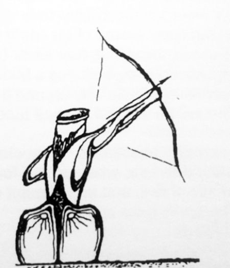 Ojibwe bowman pen and ink drawing