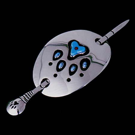 Native American serling silver Turtle slide pin stick hair barrette 