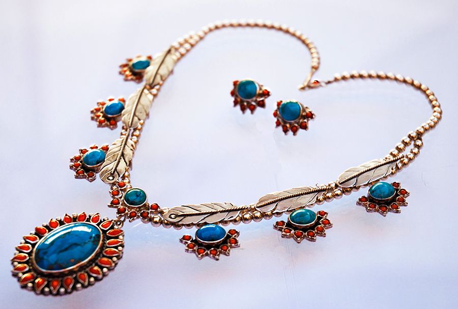 Anishinaabe-inspired squash blossom necklace Everlasting Fire