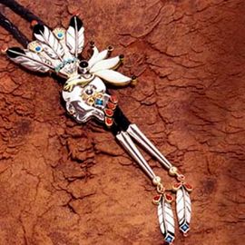 Anishinaabe Native American bolo tie Ogimaa Oboonidiyaak (Chief Pontiac)