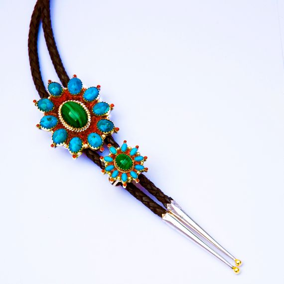 Native American bola tie and matching ladies' ring