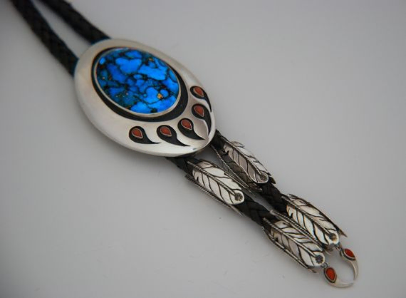 Bolo tie Flight of the Sun Dancer bear paw