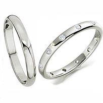 Diamond Dust palladium trouwringen set