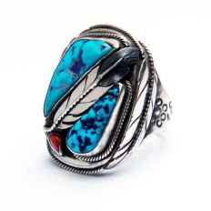 Edawi-giizhig Navajo-style turquoise mens ring