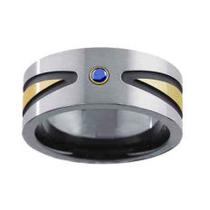 Eye Of The Thunderbiird, Native American bicolor gold sapphire ring