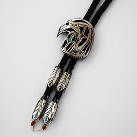 Thunder Hawk bolo tie by Zhaawano Giizhik