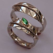 Native American white gold feather wedding rings Growth Is A Mystery